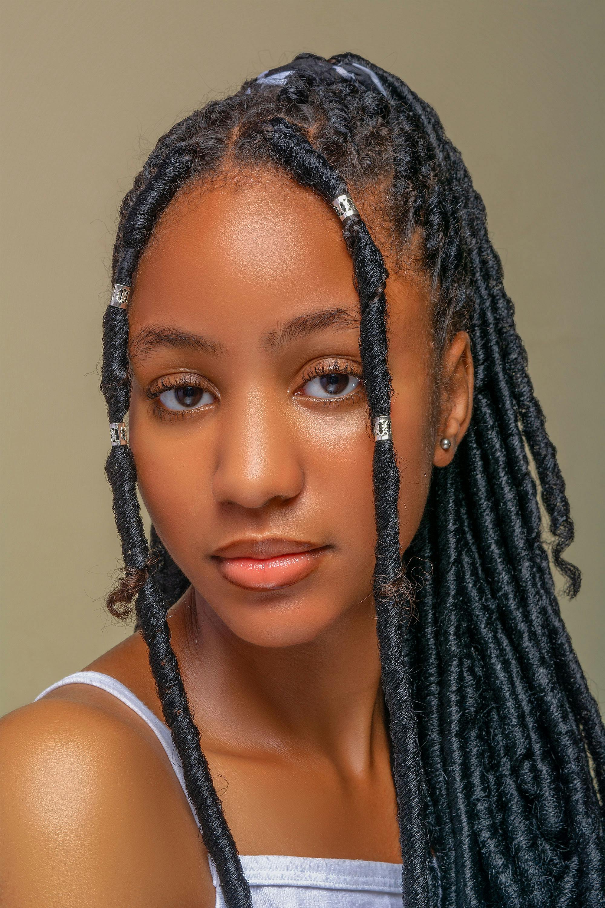 Stylish hair portrait showcasing natural texture